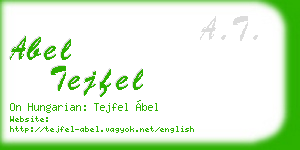 abel tejfel business card
